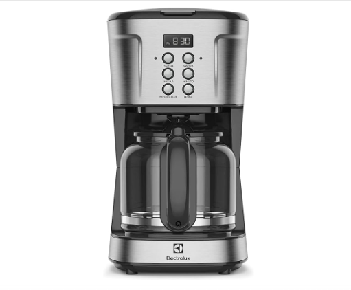 cafeteira elétrica com filtro e jarra de vidro moderna